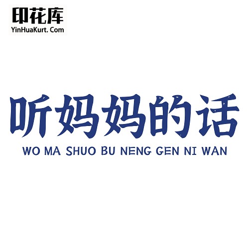 13374潮流搞笑中国风中文字热转印烫画T恤图案PNG透明免抠素材