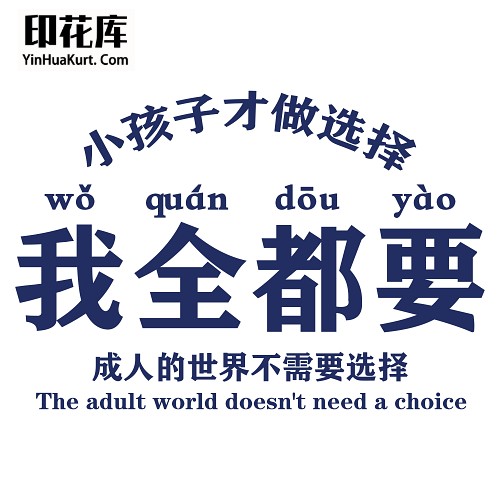 13419潮流个性中文文字搞怪热转印烫画T恤图案PNG透明免抠素材